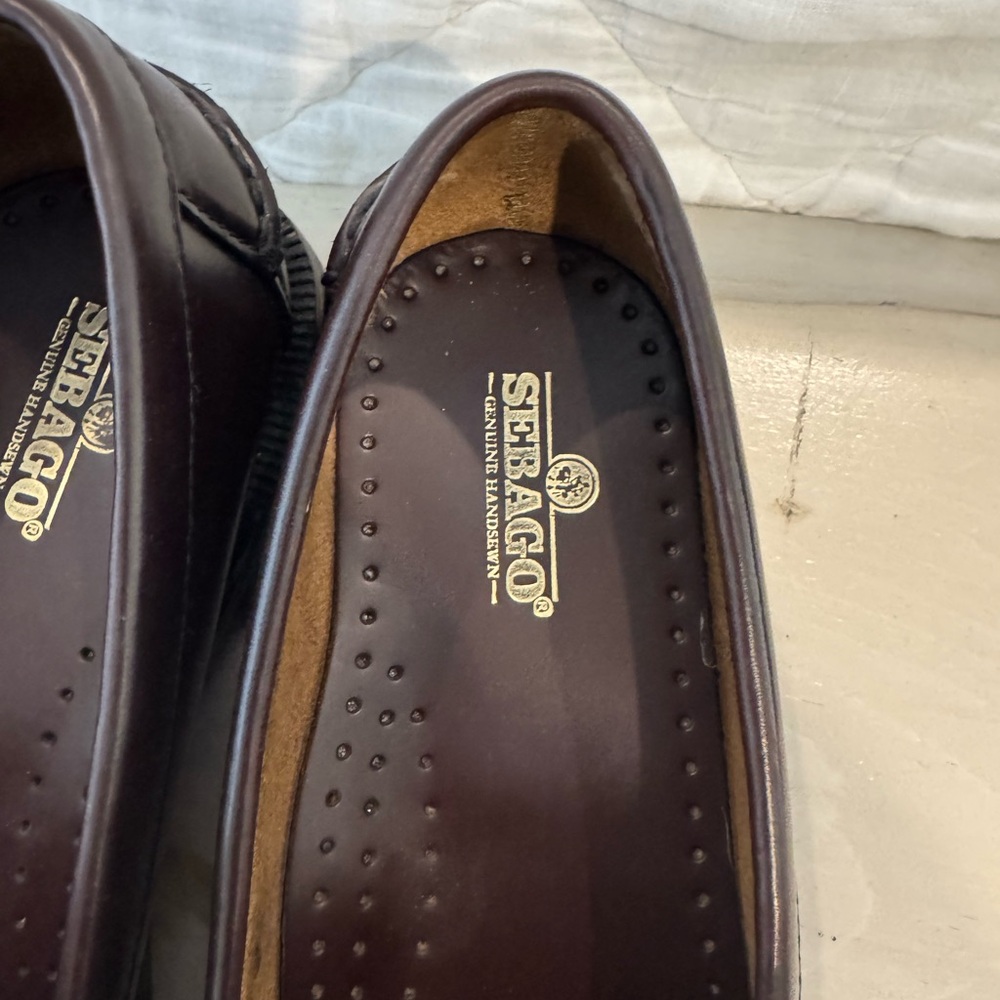 Sebago Leather Dan Loafers - Deep Brown Burgundy - Picture 8 of 10